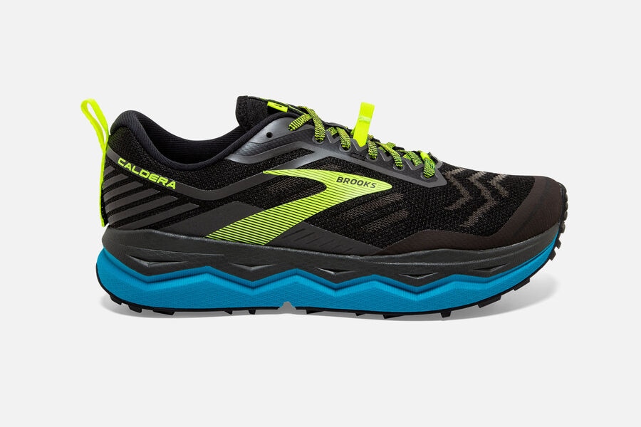 Brooks Caldera 4 Mens UK - Trail Running Shoes - Black/Blue 069-GYZOPR